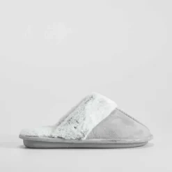 Online Zapatilla casa pelo gris Mujer Zapatillas Casa