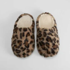 Discount Zapatilla casa pelo leopardo Mujer Zapatillas Casa