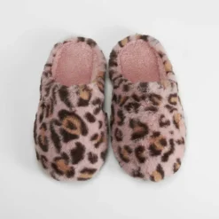 Best Zapatilla casa pelo leopardo rosa Mujer Zapatillas Casa