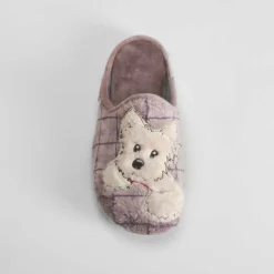 Zapatilla casa perro taupe Mujer Zapatillas Casa