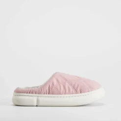 Best Zapatilla casa rosa acolchada suela crema Mujer Zapatillas Casa