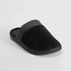 New Zapatilla casa terciopelo negra Hombre Zapatillas Abiertas