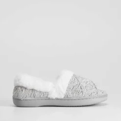 Outlet Zapatilla casa tricot forro gris Mujer Zapatillas Casa