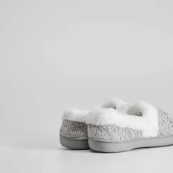 Outlet Zapatilla casa tricot forro gris Mujer Zapatillas Casa