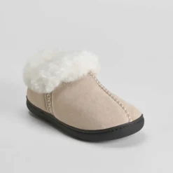 Zapatilla cerrada pelo étnico beige Mujer Zapatillas Casa