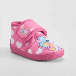 Sale Zapatilla cerrada velcro unicornio bebé rosa Zapatillas Casa