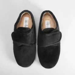 Best Zapatilla de casa negra velcro Mujer Zapatillas Casa
