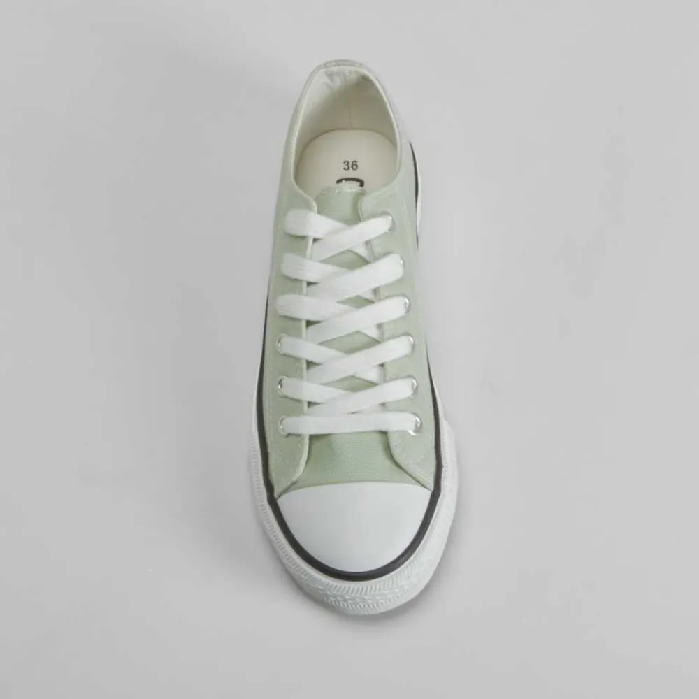 Zapatilla de lona con cordones verde menta OH GIRL Zapatillas Lona