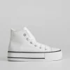Clearance Zapatilla lona alta blanca plataforma OH GIRL Zapatillas Lona