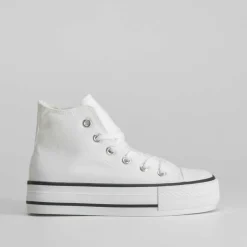 Clearance Zapatilla lona alta blanca plataforma OH GIRL Zapatillas Lona