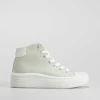 Hot Zapatilla lona alta verde Mujer Zapatillas Lona