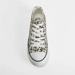 Discount Zapatilla lona animal print negro Mujer Zapatillas Lona