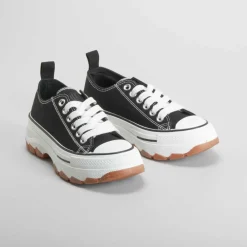 Zapatilla lona chunky negra Mujer Zapatillas Lona