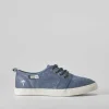 Clearance Zapatilla lona juvenil azul lavado Zapatillas Lona