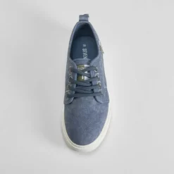 Clearance Zapatilla lona juvenil azul lavado Zapatillas Lona