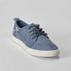Clearance Zapatilla lona juvenil azul lavado Zapatillas Lona