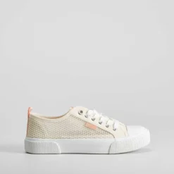 Hot Zapatilla lona rejilla beige OH GIRL Zapatillas Lona