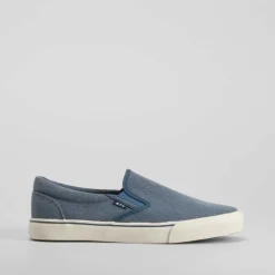 Online Zapatilla lona slip on azul Hombre Zapatillas Lona