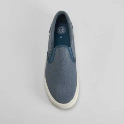Online Zapatilla lona slip on azul Hombre Zapatillas Lona