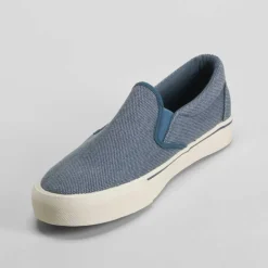 Online Zapatilla lona slip on azul Hombre Zapatillas Lona