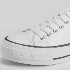 Sale Zapatilla plataforma blanca Mujer Zapatillas Lona|Sneakers