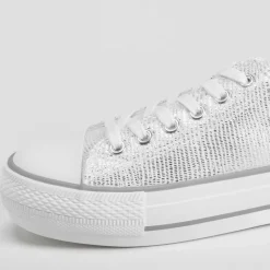 Online Zapatilla plataforma metalizada Mujer Zapatillas Lona