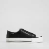 Zapatilla plataforma negra Mujer Zapatillas Lona