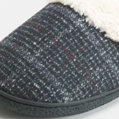 Hot Zapatillas de casa forrada cuadros Hombre Zapatillas Cerradas