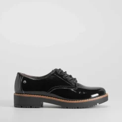 Clearance Zapato blucher charol negro PICCOLA PIU Mujer Bluchers
