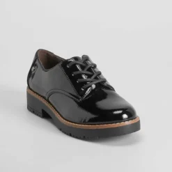 Clearance Zapato blucher charol negro PICCOLA PIU Mujer Bluchers