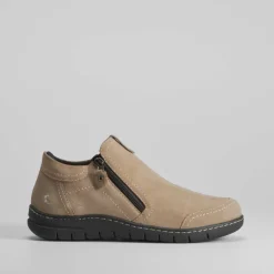 Discount Zapato cerrado de piel con cremallera Mujer Botines Planos