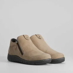 Discount Zapato cerrado de piel con cremallera Mujer Botines Planos