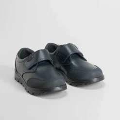 Online Zapato colegial velcro azul piel Zapatos
