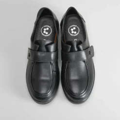 Clearance Zapato cuña de piel negro Mujer Zapatos Confort