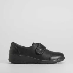 Hot Zapato negro con velcro de Mujer Zapatos Confort|Zapatos Planos