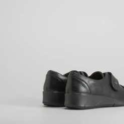 Hot Zapato negro con velcro de Mujer Zapatos Confort|Zapatos Planos