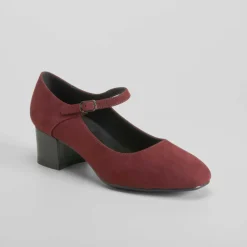 Online Zapato pulsera de tacón burdeos Mujer Zapatos Confort|Zapatos Tacón