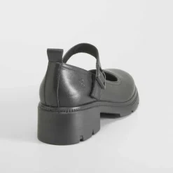 Hot Zapato pulsera de tacón piel negro Mujer Zapatos Confort|Zapatos Tacón