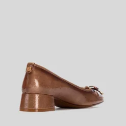 Hot Zapato tacón bajo lazo beige Mujer Zapatos Tacón