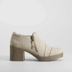 Clearance Zapato tacón cremallera beige Mujer Zapatos Tacón