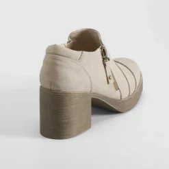 Clearance Zapato tacón cremallera beige Mujer Zapatos Tacón