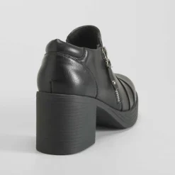 Zapato tacón cremallera negra Mujer Zapatos Tacón