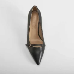 Discount Zapato tacón piel negro Mujer Zapatos Tacón