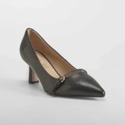 Discount Zapato tacón piel negro Mujer Zapatos Tacón