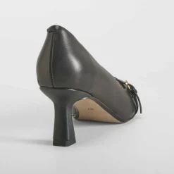 Discount Zapato tacón piel negro Mujer Zapatos Tacón