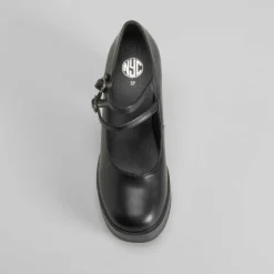 New Zapato tacón plataforma negro Mujer Zapatos Tacón