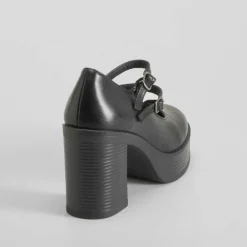 New Zapato tacón plataforma negro Mujer Zapatos Tacón