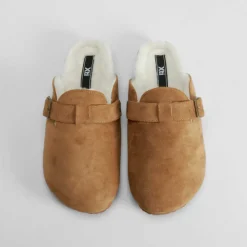 Clearance Zueco anatómico camel Mujer Zapatos Planos