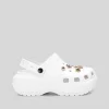 Hot Zueco con plataforma y charms blanca Mujer Chanclas