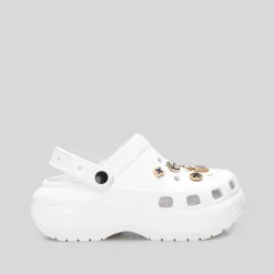 Hot Zueco con plataforma y charms blanca Mujer Chanclas